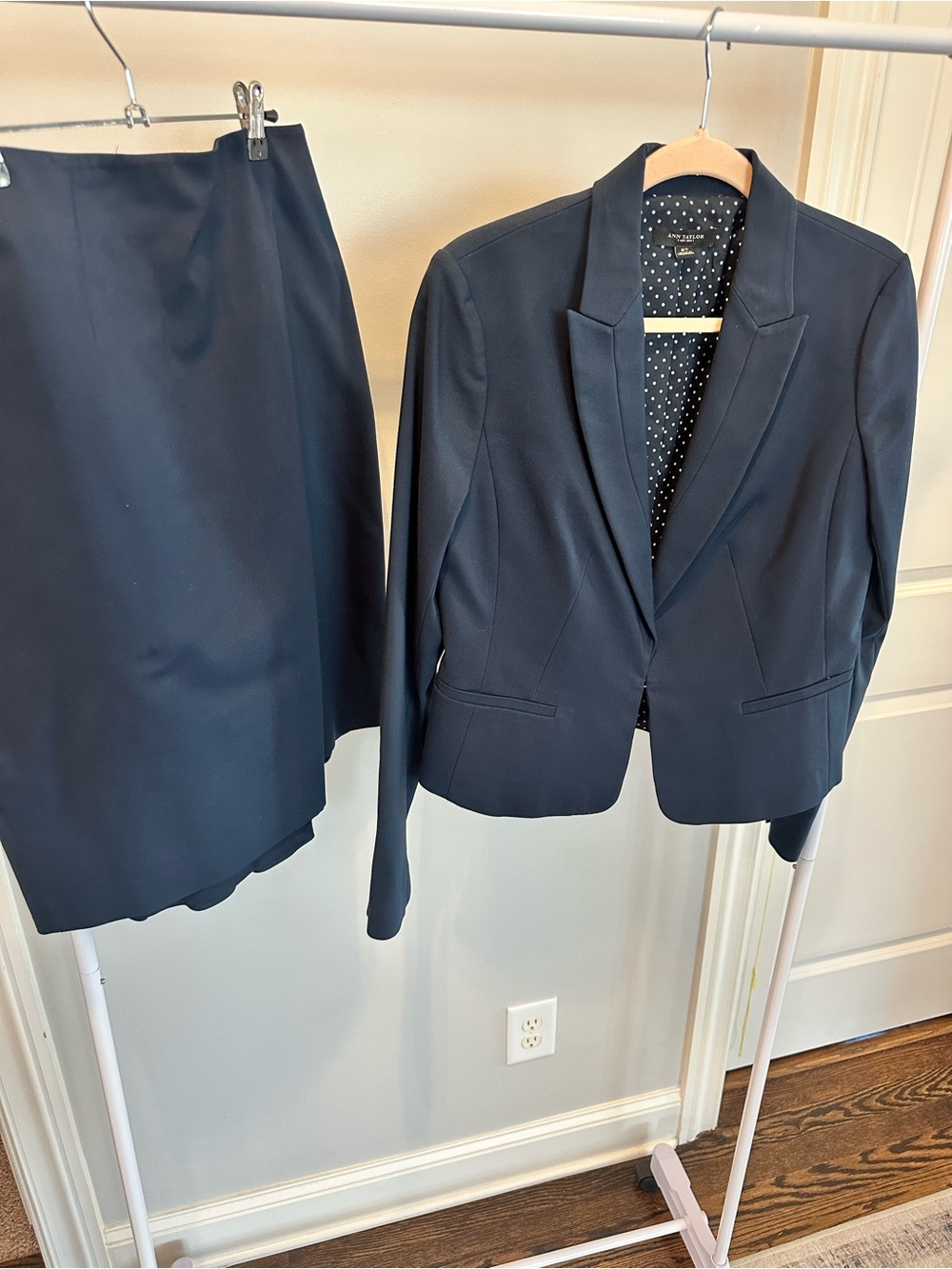 Ann Taylor Navy Blazer and Skirt Set
